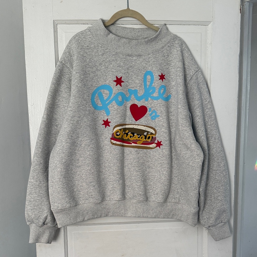 Parke Chicago Graphic Gray Crewneck Sweatshirt